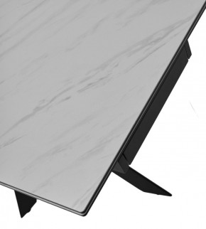 Стол BELLUNO 160 MARBLES KL-99 Белый мрамор матовый, итальянская керамика/ черный каркас, ®DISAUR в Асбесте - asbest.mebel-74.com | фото