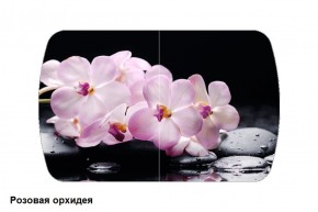 Стол Бостон 900*600 (опоры Брифинг) Стекло/фотопечать Розовая Орхидея в Асбесте - asbest.mebel-74.com | фото