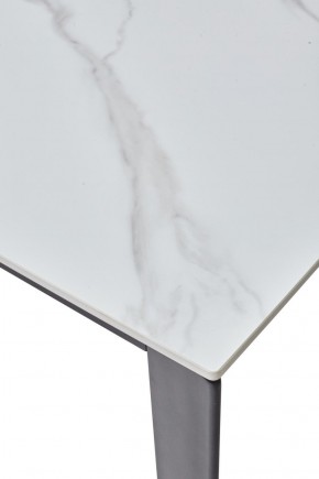 Стол CORNER 120 MATT WHITE MARBLE SOLID CERAMIC / BLACK, ®DISAUR в Асбесте - asbest.mebel-74.com | фото
