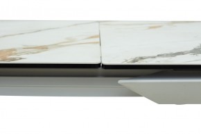 Стол CREMONA 180 KL-188 Контрастный мрамор матовый, итальянская керамика/ белый каркас, ®DISAUR в Асбесте - asbest.mebel-74.com | фото