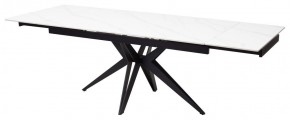 Стол FORIO 160 MATT WHITE MARBLE SOLID CERAMIC / BLACK, ®DISAUR в Асбесте - asbest.mebel-74.com | фото