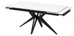 Стол FORIO 160 MATT WHITE MARBLE SOLID CERAMIC / BLACK, ®DISAUR в Асбесте - asbest.mebel-74.com | фото