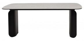 Стол NORD 200 TL-102 Бежевый мрамор, испанская керамика / черный каркас, ®DISAUR в Асбесте - asbest.mebel-74.com | фото