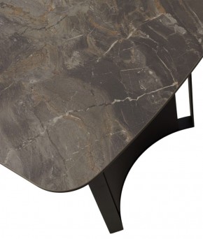 Стол RASMUS 160 KL-80 Серый мрамор, итальянская керамика / черный каркас, ®DISAUR в Асбесте - asbest.mebel-74.com | фото