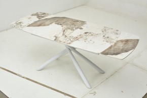 Стол RIVOLI 140 GLOSS LUXURY PANDORA SOLID CERAMIC / WHITE, ®DISAUR в Асбесте - asbest.mebel-74.com | фото